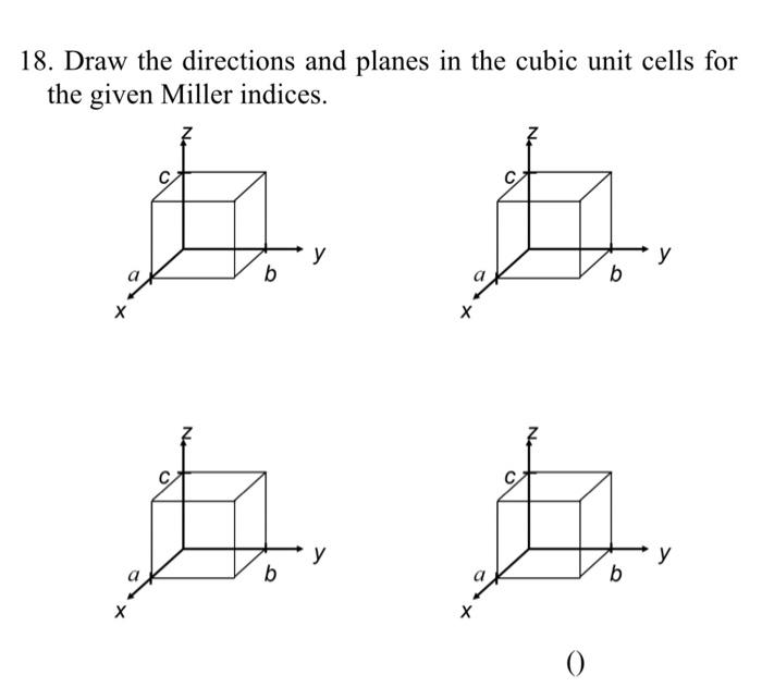 18. Draw the directions and planes in the cubic unit | Chegg.com