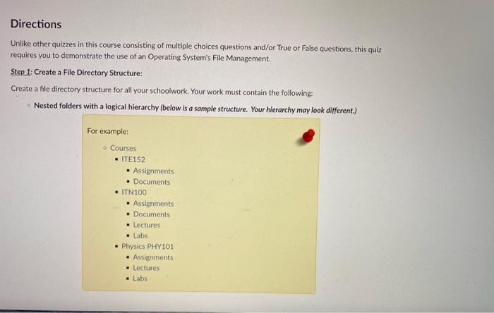 Solved Directions Unlike other quizzes in this course | Chegg.com