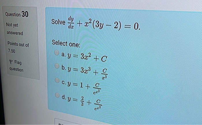 Solved Question 30 Solve + 22 (3y - 2) = 0. Not yet answered | Chegg.com