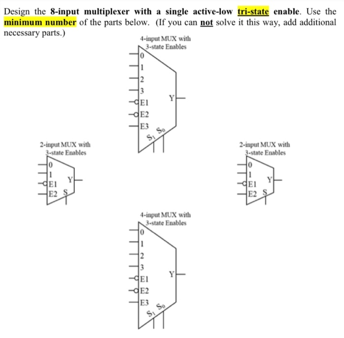 Solved Design the 8-input multiplexer with a single | Chegg.com