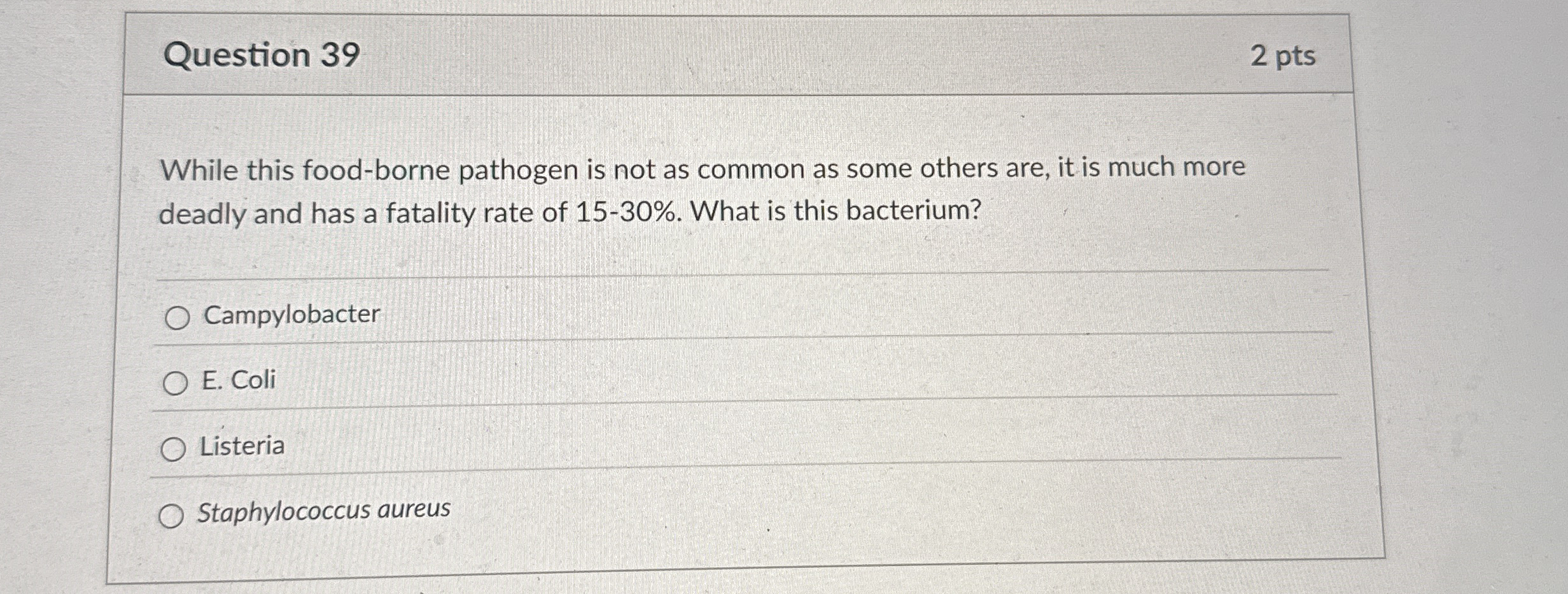 Solved Question 392 PtsWhile This Food Borne Pathogen Is Chegg Com