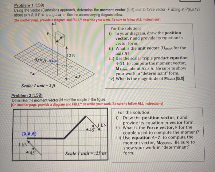 Solved P Problem 1 [1501 Using the vector (Cartesian) | Chegg.com