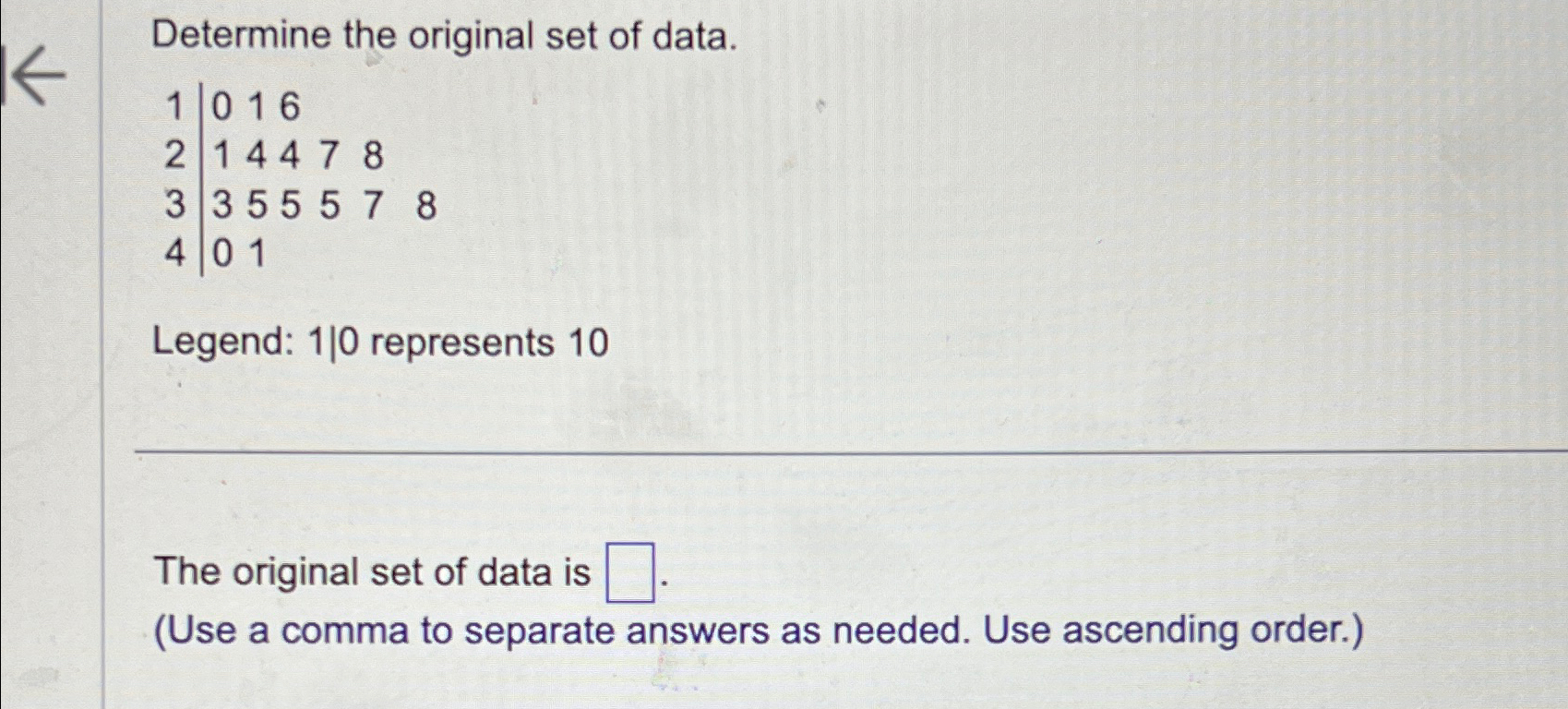 Solved Determine the original set of