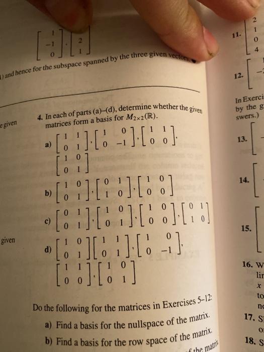 Solved 3. In each of parts (a)-(d), determine whether the | Chegg.com
