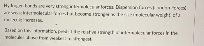 Solved Hydrogen bonding occurs in molecules where a hydrogen | Chegg.com