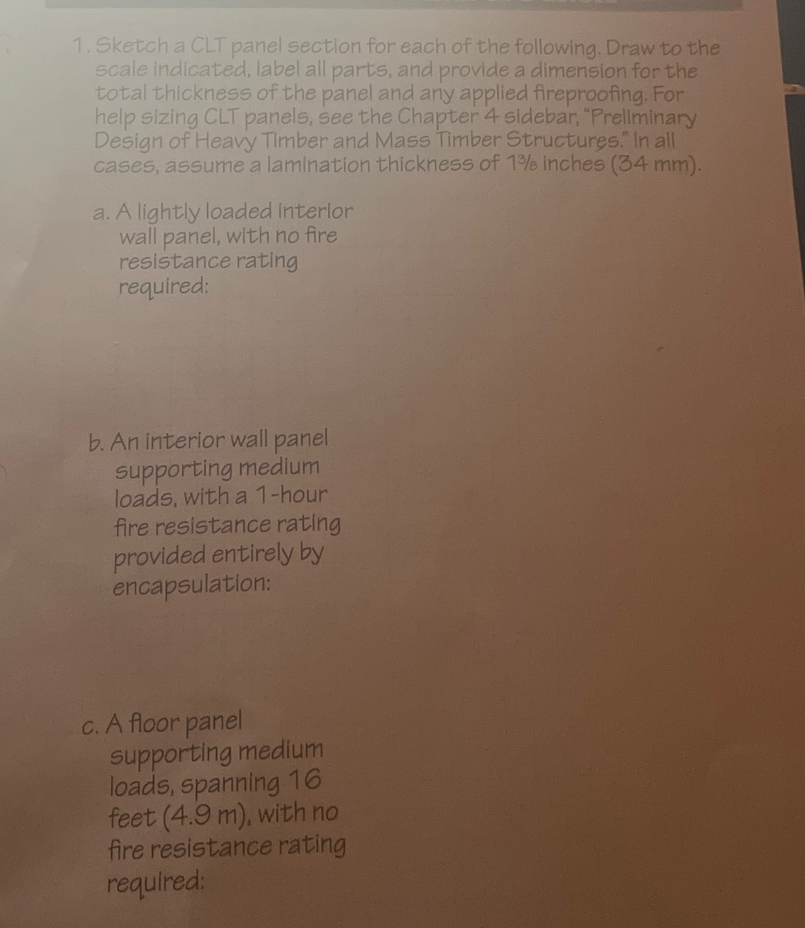 Solved Sketch a CLT panel section for each of the following. | Chegg.com