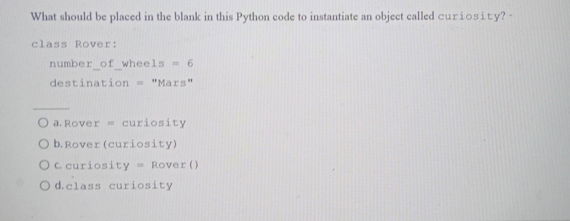 Solved What should be placed in the blank in this Python | Chegg.com