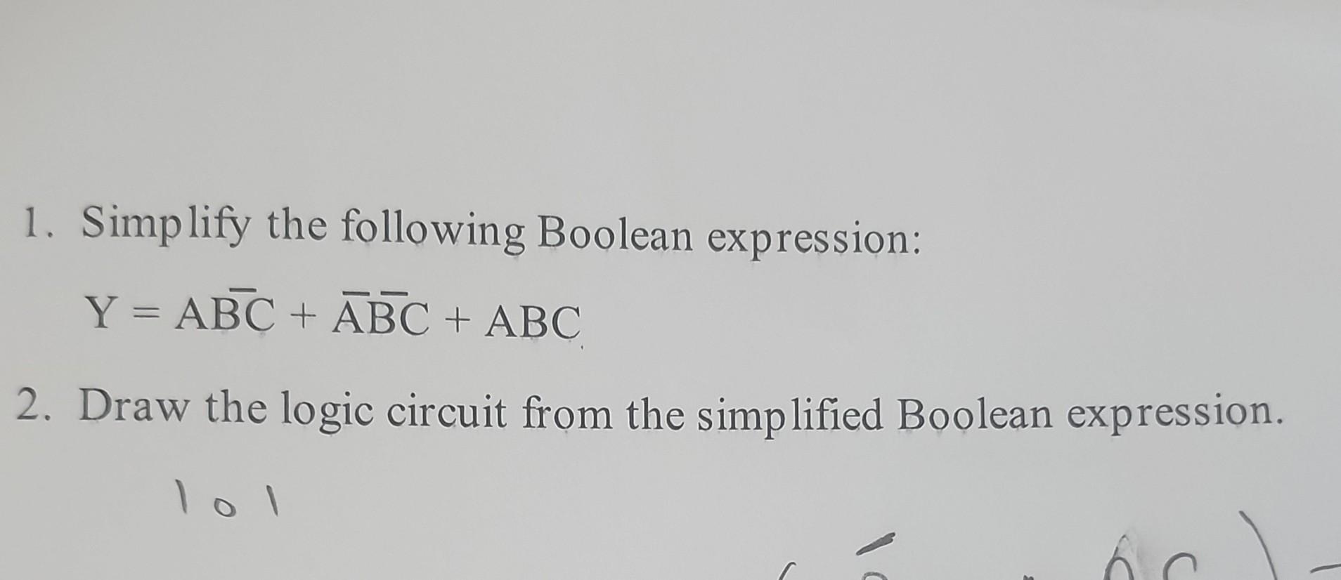 9. Simplify The Following Boolean Expression: | Chegg.com