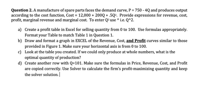 Solved Question 2. A manufacture of spare parts faces the | Chegg.com