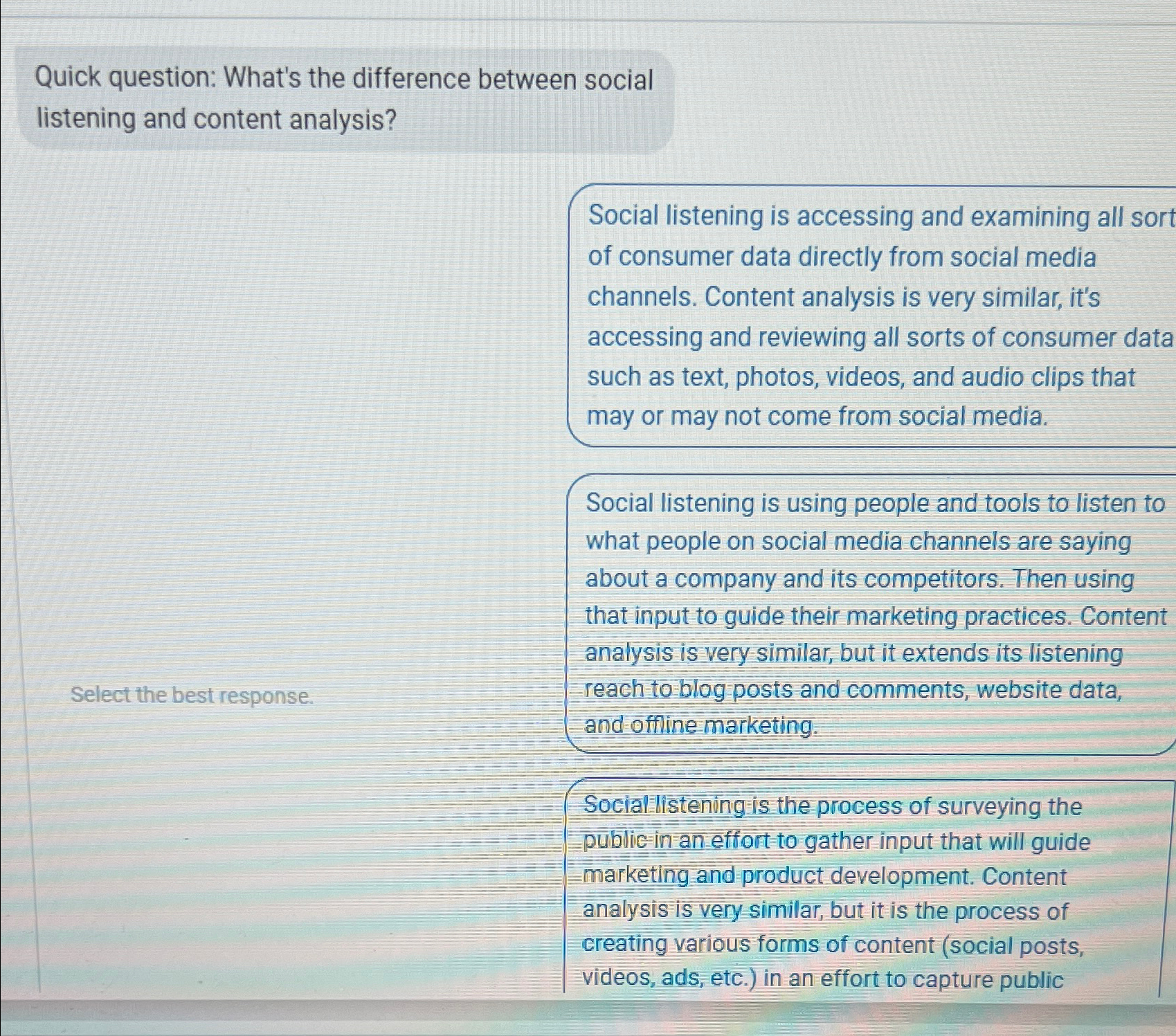 Solved Quick question: What's the difference between social | Chegg.com