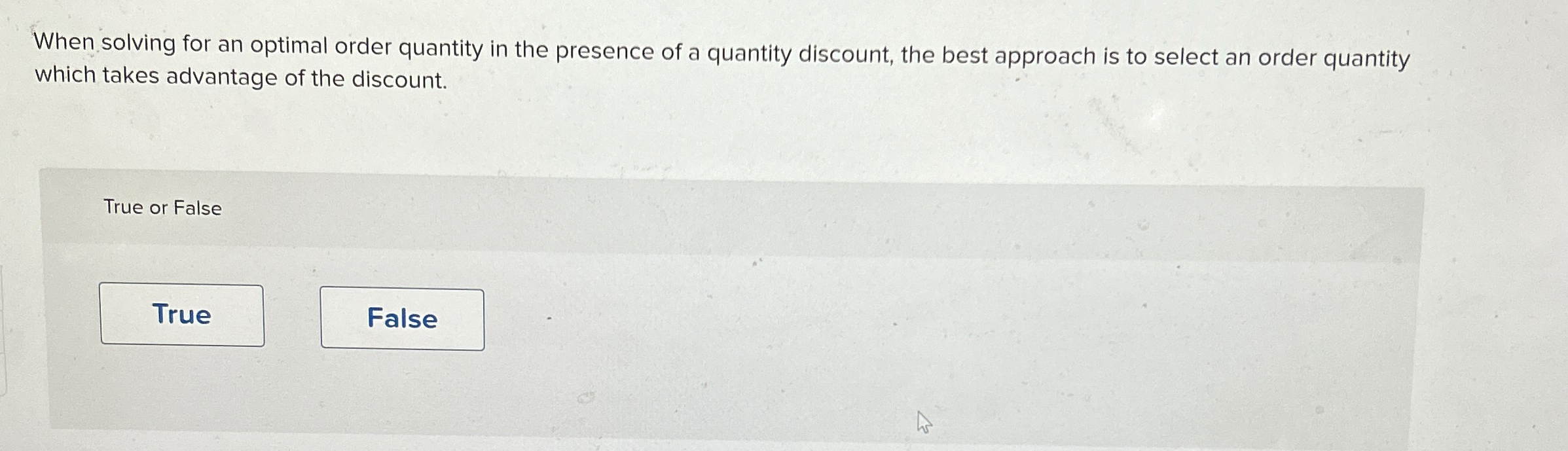 Solved When solving for an optimal order quantity in the | Chegg.com