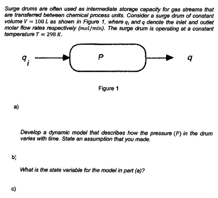 Solved Surge drums are often used as intermediate storage