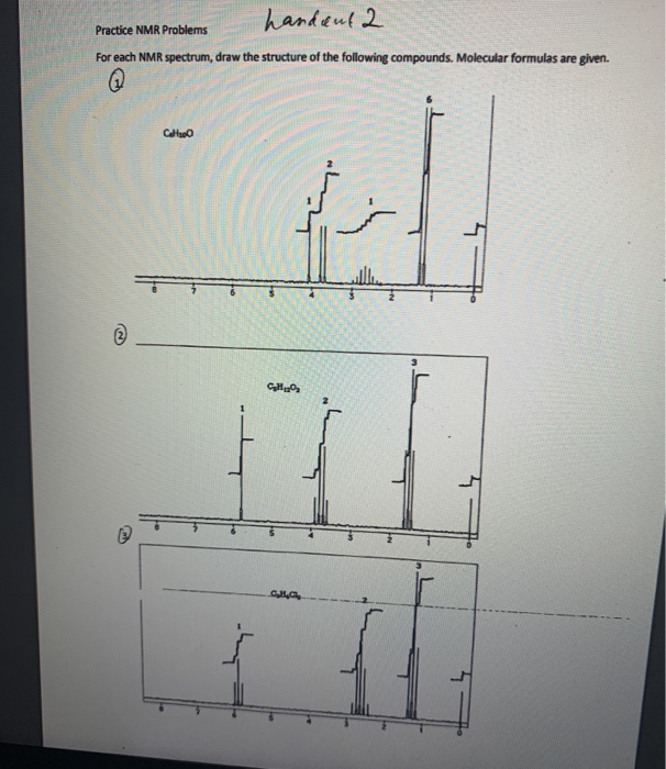 Solved handant 2 Practice NMR Problems For each NMR