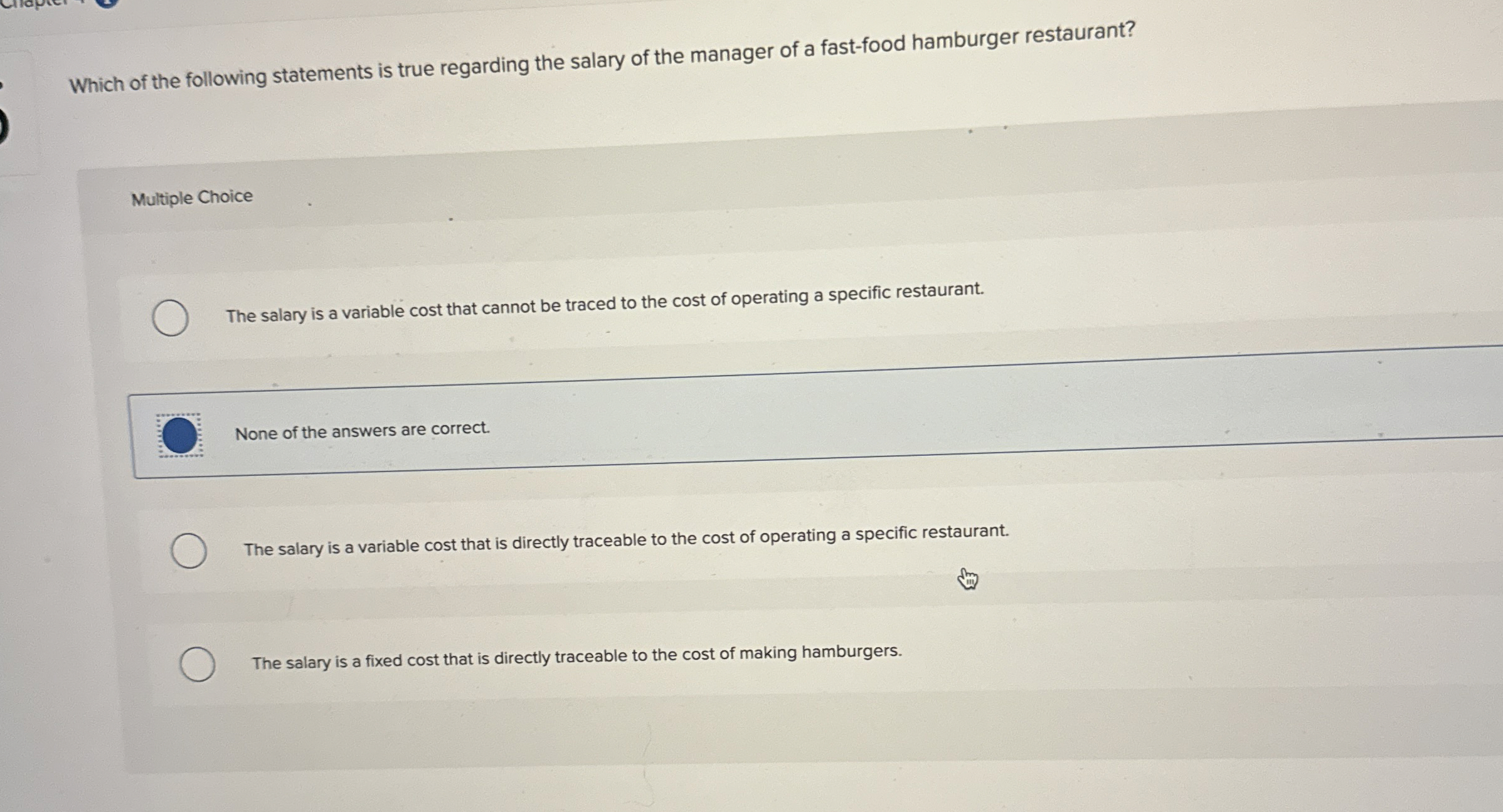 Solved Which of the following statements is true regarding | Chegg.com