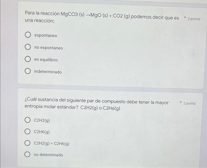 Solved Para la reacción MgCO3 (s) MgO (s) + CO2 (g)