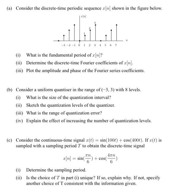 Solved (a) Consider the discrete-time periodic sequence x[n] | Chegg.com