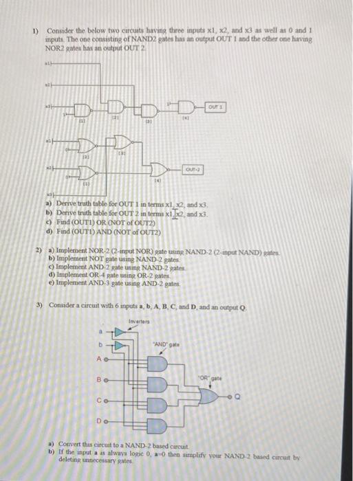 Solved 1) Consider the below two circuits having three | Chegg.com