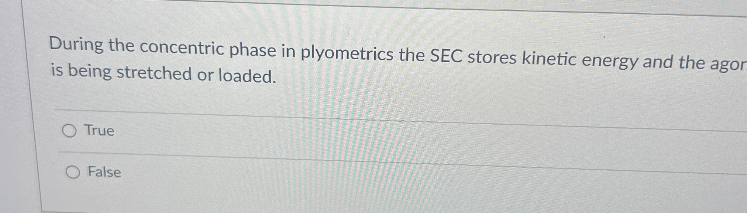 Solved During the concentric phase in plyometrics the SEC | Chegg.com