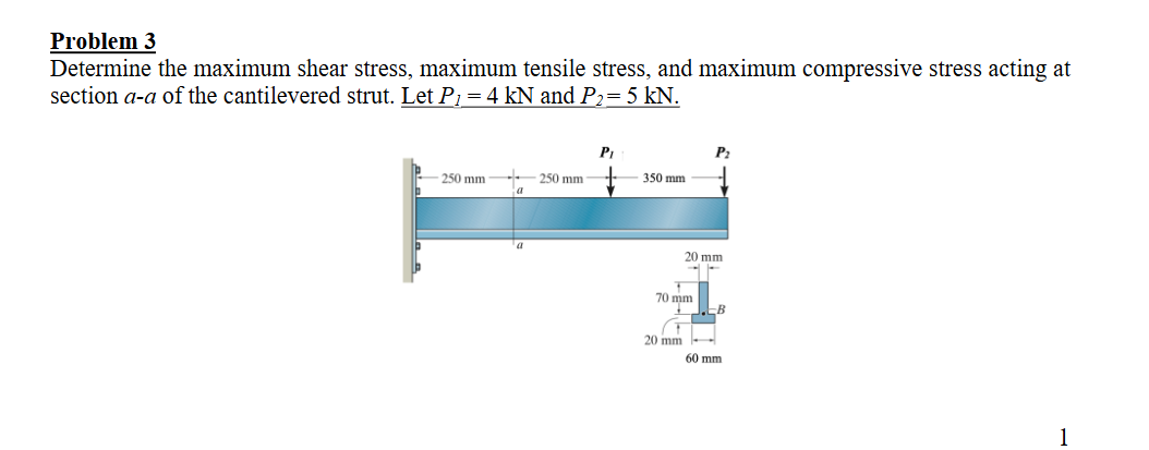 Solved Problem 3Determine the maximum shear stress, maximum | Chegg.com