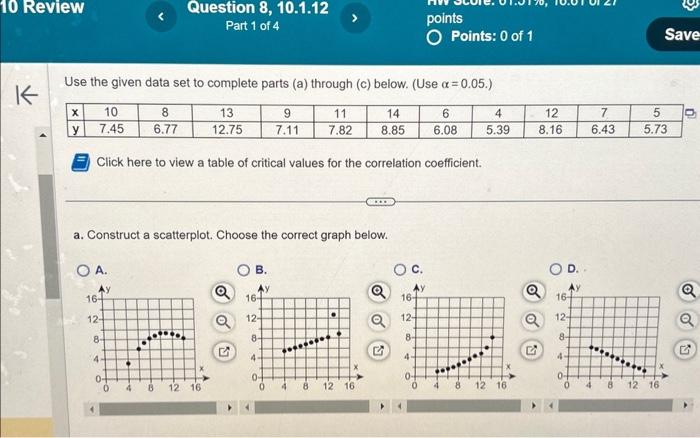 Solved Use the given data set to complete parts (a) through | Chegg.com