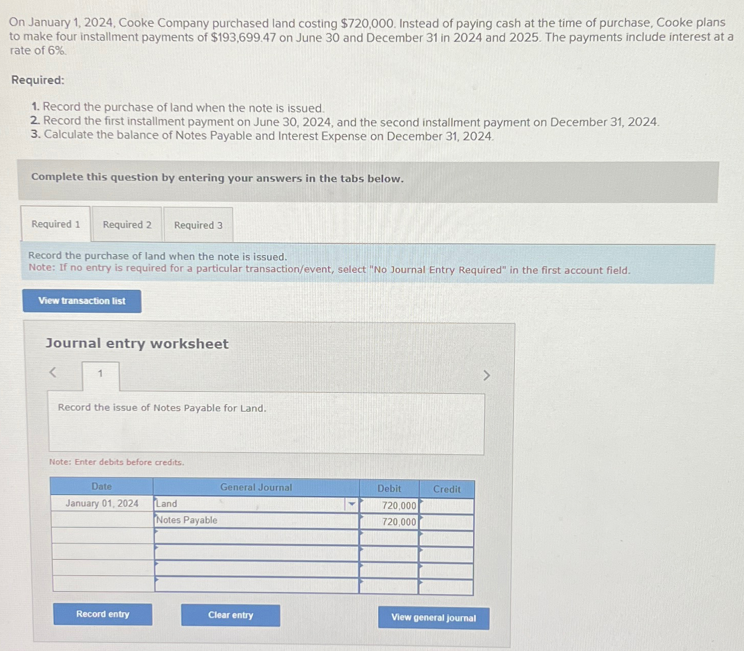 Solved on january 1 2024 cooke company purchased land chegg