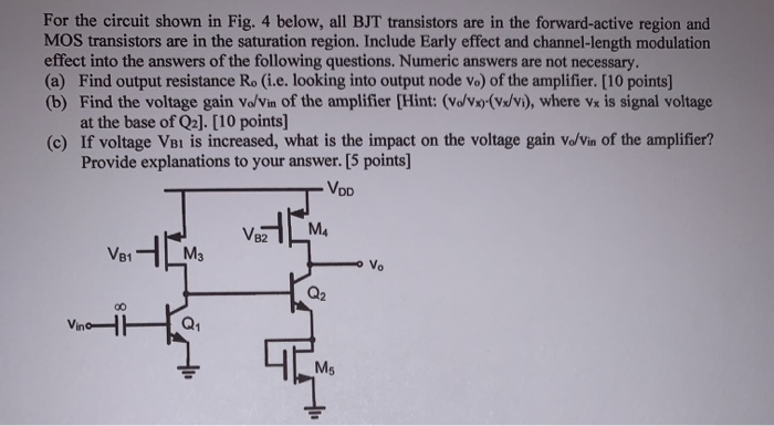 Solved For the circuit shown in Fig. 4 below, all BJT | Chegg.com