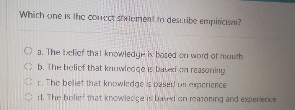Solved Which one is the correct statement to describe | Chegg.com