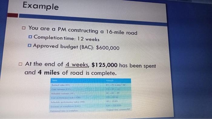 Example You are a PM constructing a 16-mile road | Chegg.com