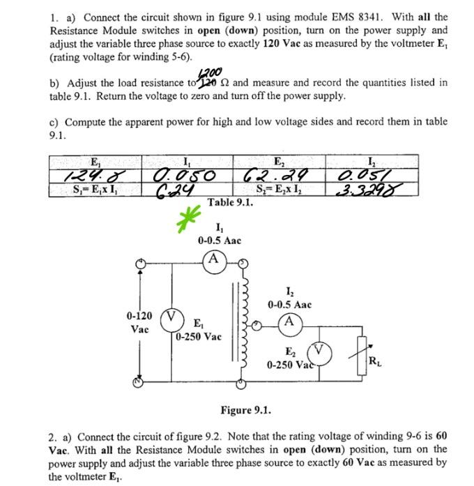 Solved 1. a) Connect the circuit shown in figure 9.1 using | Chegg.com