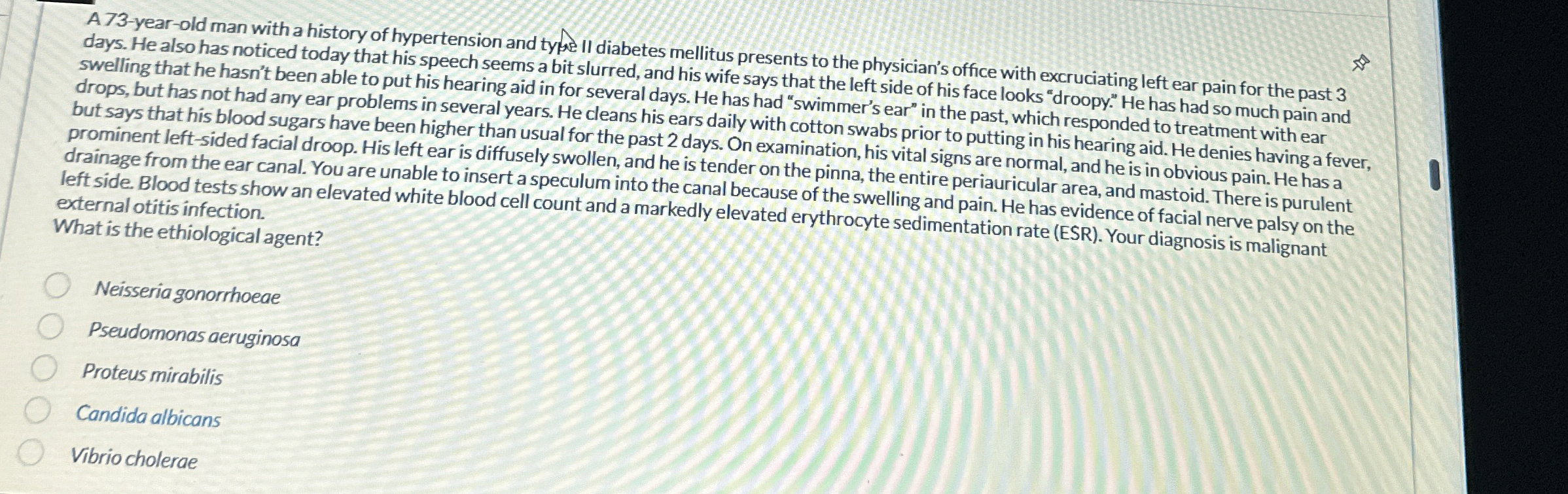 Solved A73-year-old man with a history of hypertension and | Chegg.com