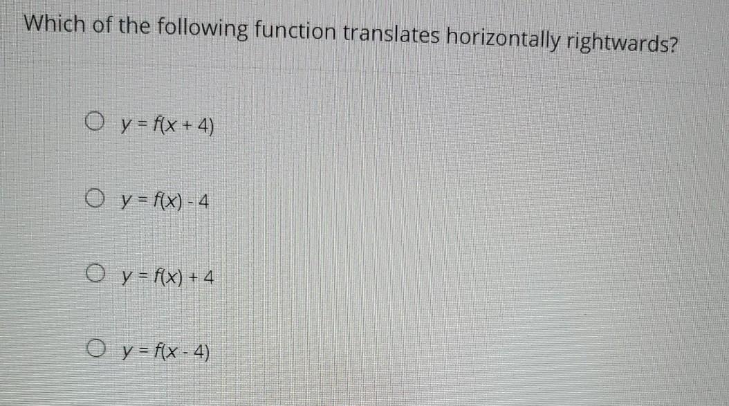 Solved Which of the following function translates | Chegg.com
