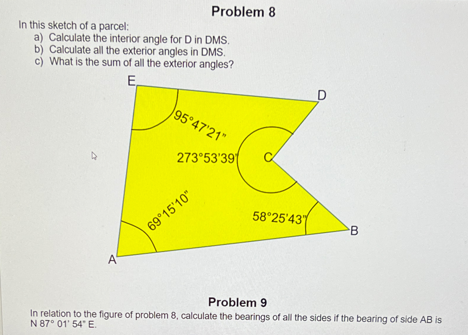 Solved Problem 8In this sketch of a parcel:a) ﻿Calculate the | Chegg.com