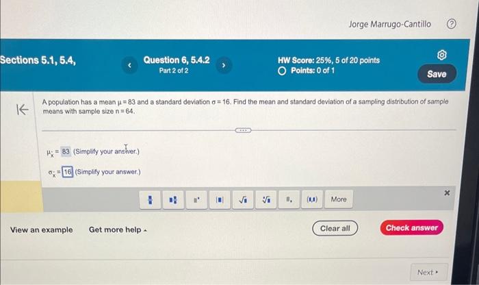 solved-a-population-has-a-mean-83-and-a-standard-deviation-chegg