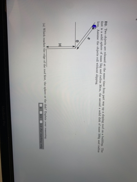 Solved B2. Two objects are released at the same time from | Chegg.com
