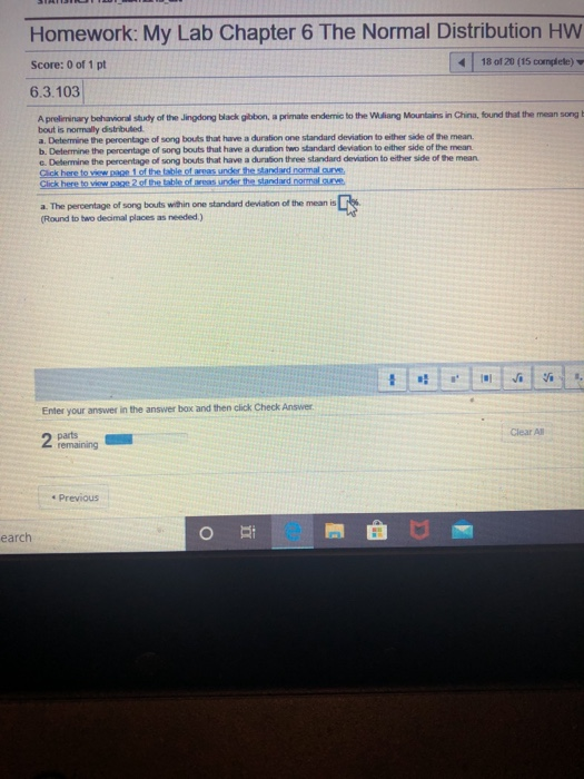 Solved Homework: My Lab Chapter 6 The Normal Distribution HW | Chegg.com