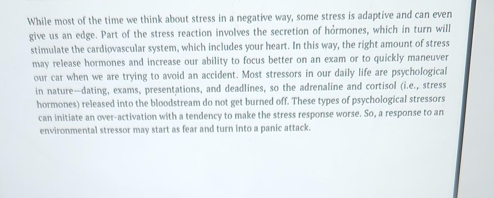 Solved While most of the time we think about stress in a | Chegg.com