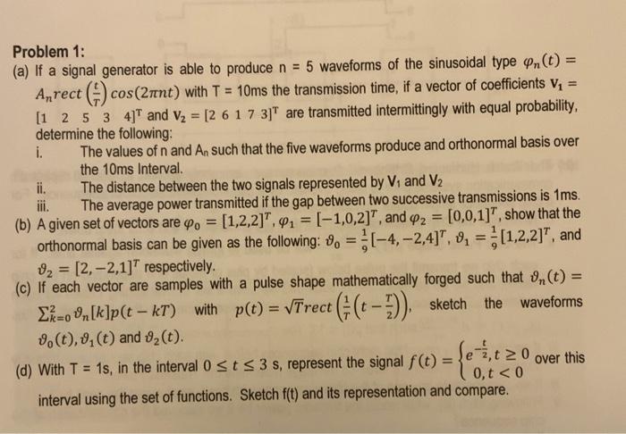 Solved Problem 1: (a) If a signal generator is able to Circuit Diagram