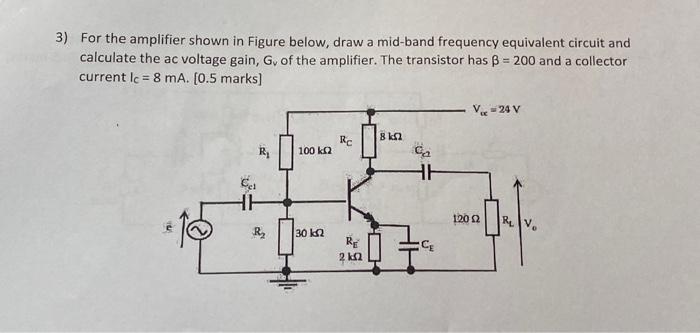 Solved For The Amplifier Shown In Figure Below, Draw A | Chegg.com