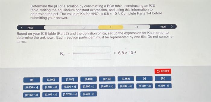 Solved Determine the pH of a solution by constructing a BCA | Chegg.com