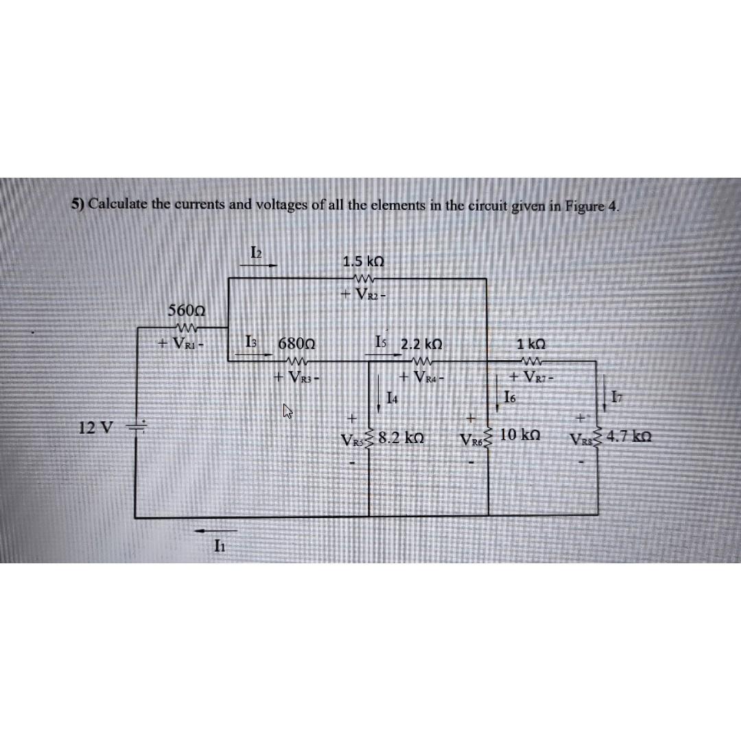 Solved 5) Calculate the currents and voltages of all the | Chegg.com
