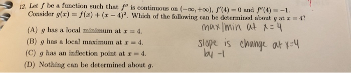 Solved 12. Let f be a function such that f