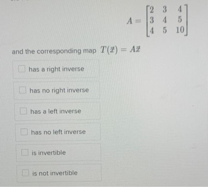 Solved [2 3 41 A 13 4 5 4 5 5 10 and the corresponding map | Chegg.com