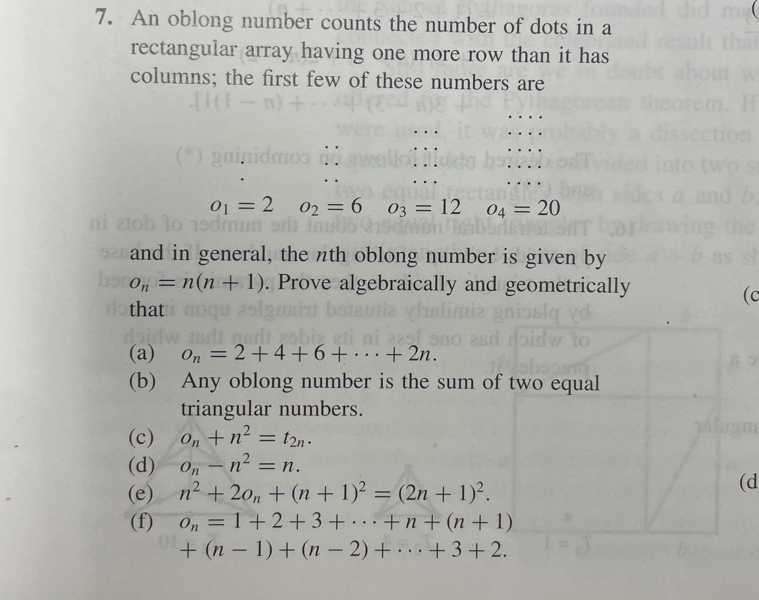 Solved An oblong number counts the number of dots in a | Chegg.com