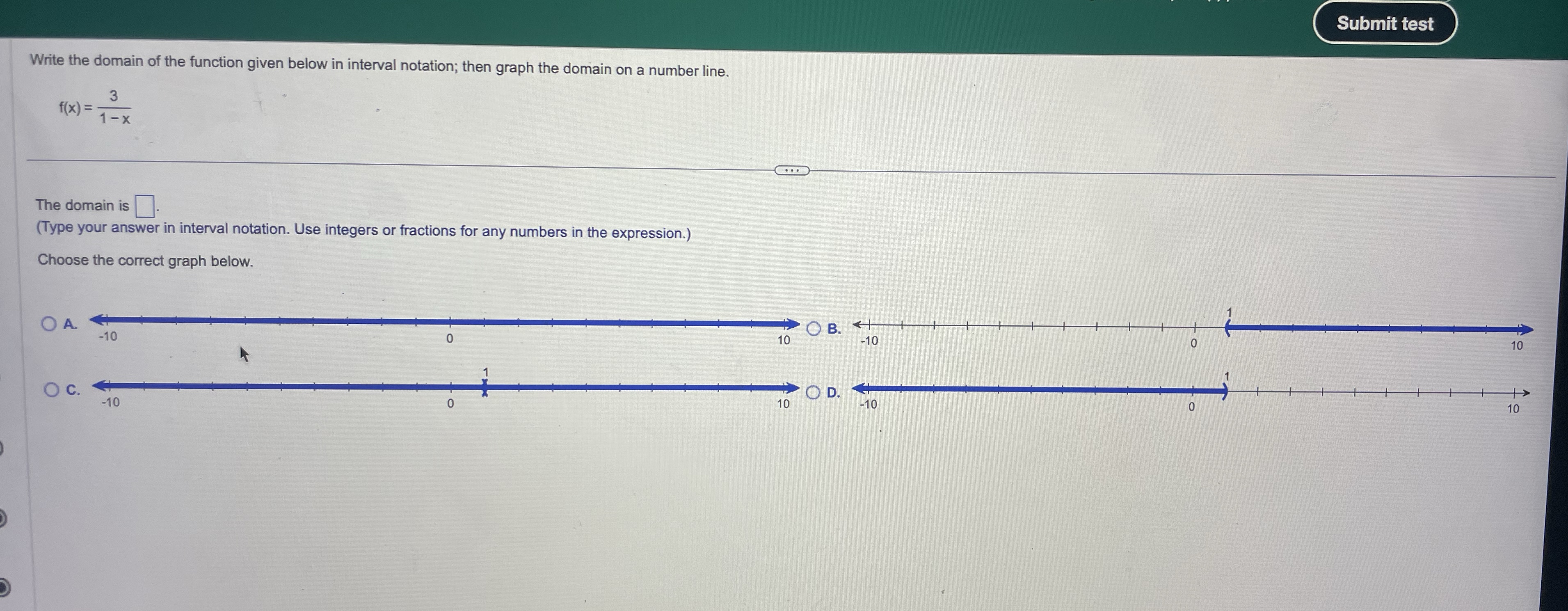 Solved Write the domain of the function given below in | Chegg.com