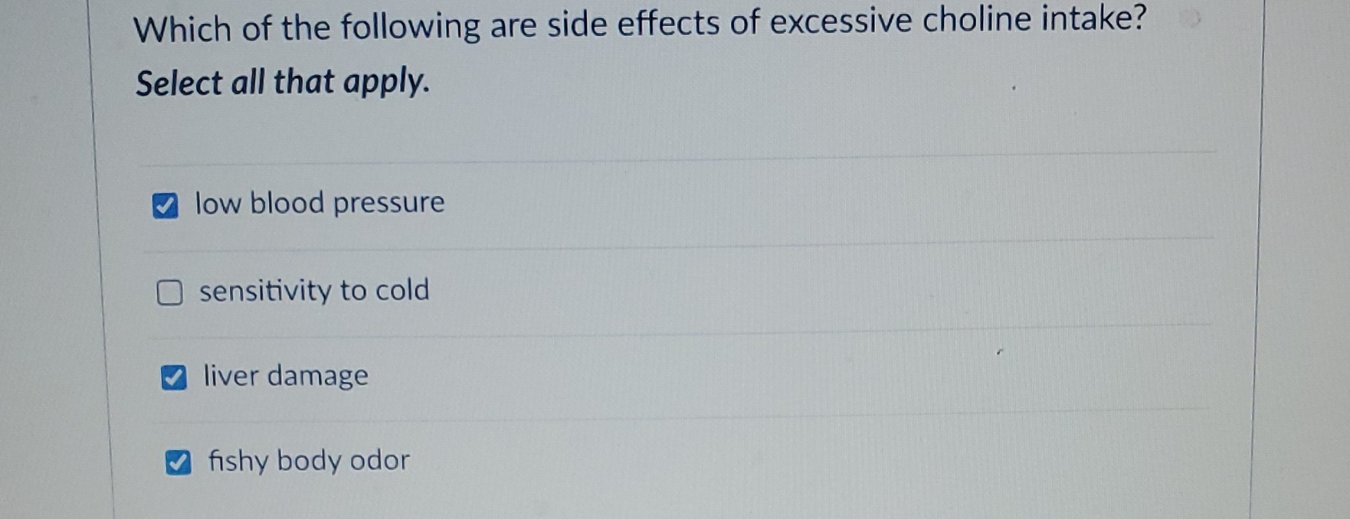 Solved Which of the following are side effects of excessive | Chegg.com