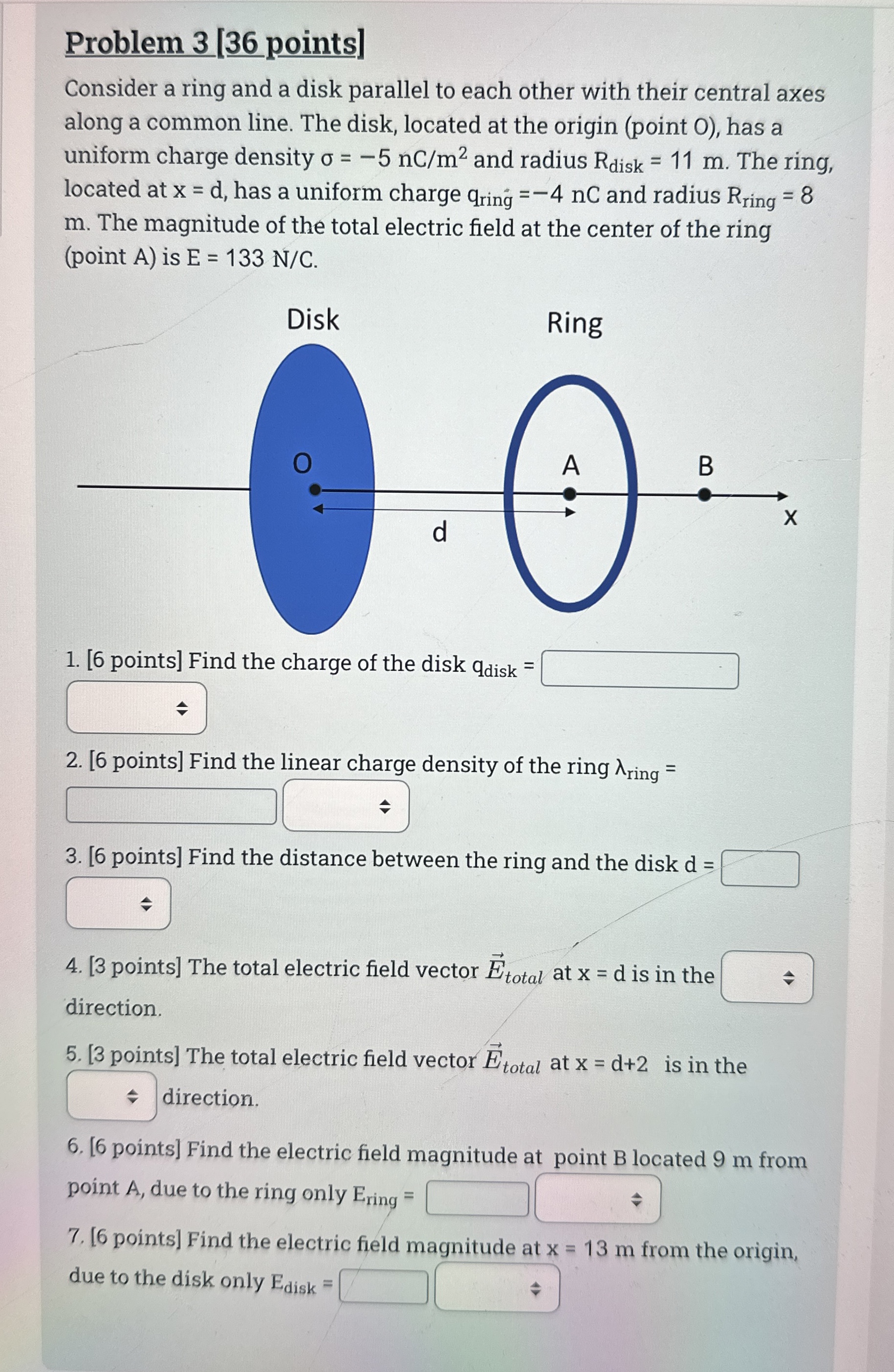 Solved Problem 3 [36 ﻿points]Consider a ring and a disk | Chegg.com