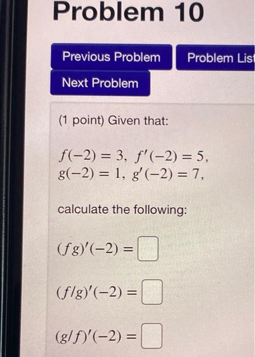 Solved Problem 11 Problem List Previous Problem Next Problem | Chegg.com