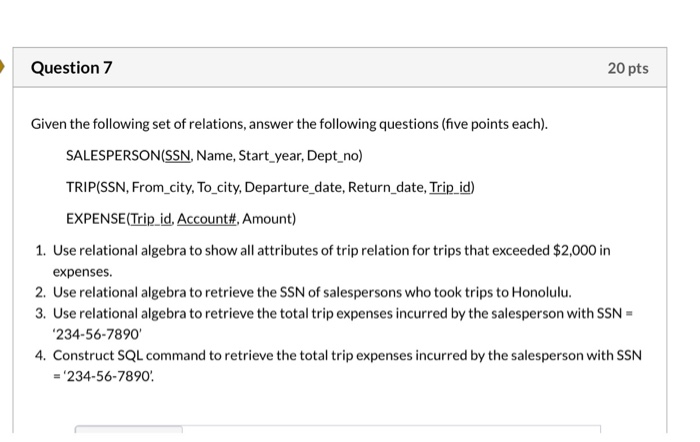 Solved Question 7 20 pts Given the following set of | Chegg.com