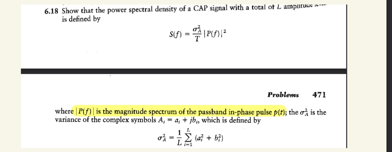 Solved 6.18 ﻿Show that the power spectral density of a CAP | Chegg.com
