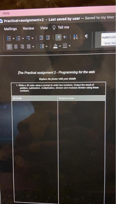 Solved - Help Practical+assignment+2 - Last saved by | Chegg.com